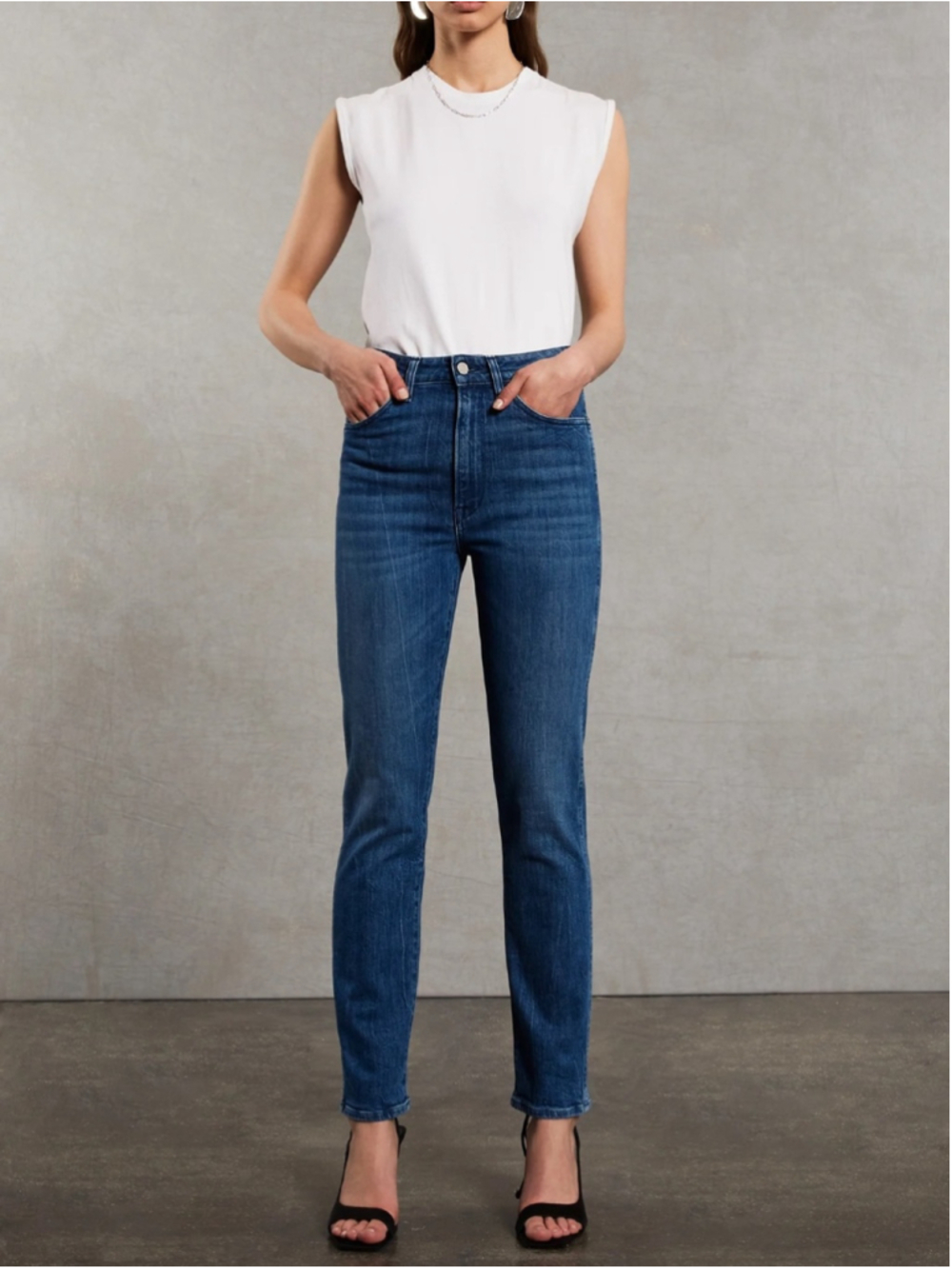 3x1 NYC Premium Denim High-Rise Straight-Leg Slim Jeans Size 28